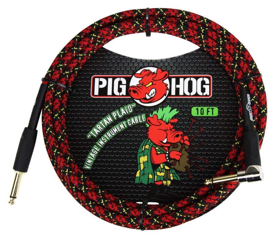 Pig Hog Tartan Plaid Instrument Cable 10ft. Righ