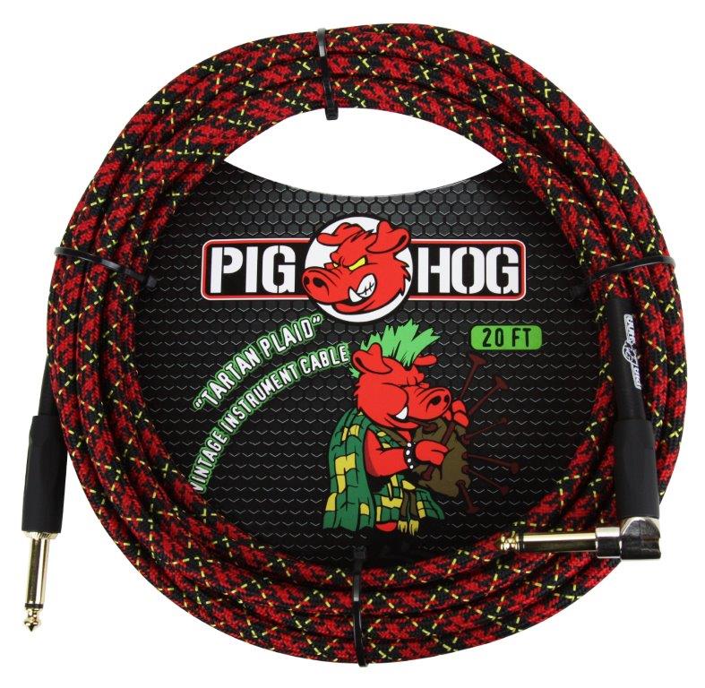 Pig Hog Tartan Plaid Instrument Cable 20ft. Righ