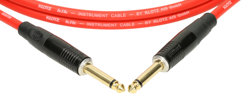 KLOTZ 6M PRO RED INSTRUMENT CABLE GOLD PLATED CONTACTS KLOTZ METAL CONNECTOR