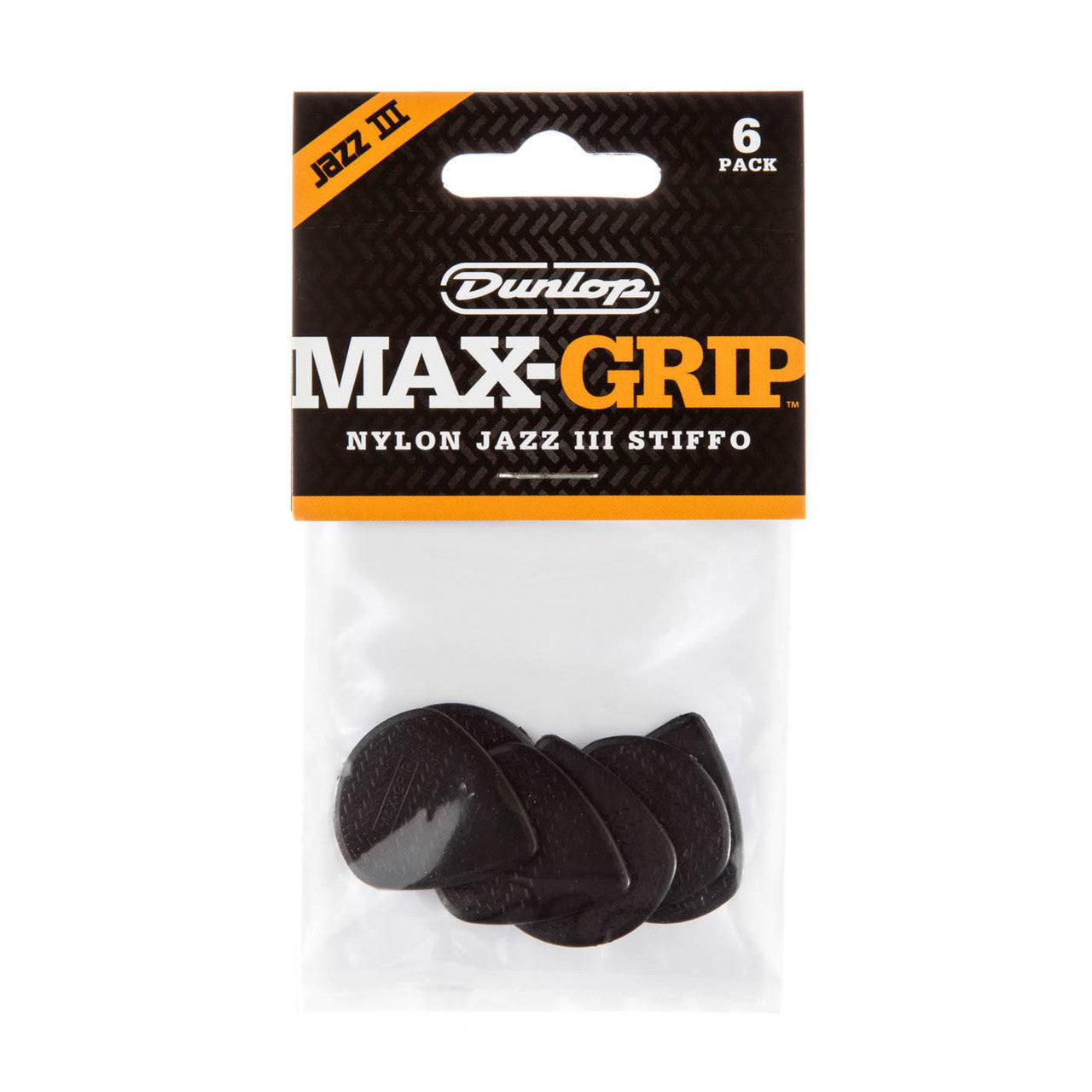 Dunlop Player's Pack | Dunlop Max-Grip® Jazz III Stiffo Pick 1.38mm | 6-Pack