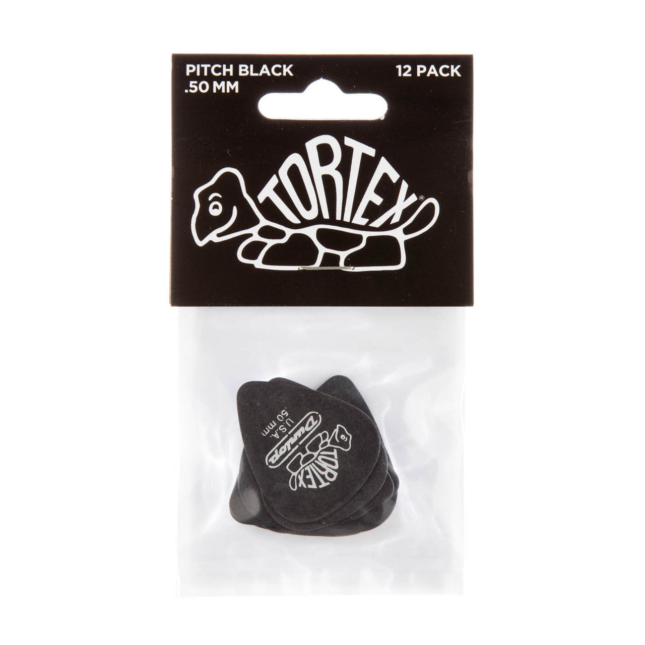 Dunlop Player's Pack | Tortex® Pitch Black Standard Pick .50mm | 12-Pack