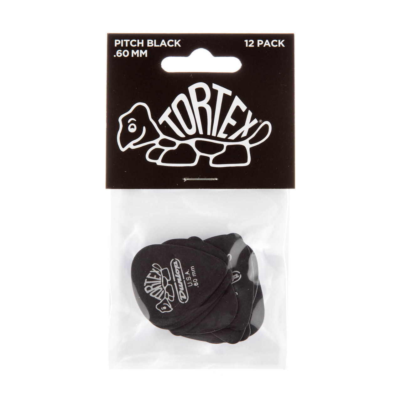 Dunlop Player's Pack | Tortex® Pitch Black Standard Pick .60mm | 12-Pack