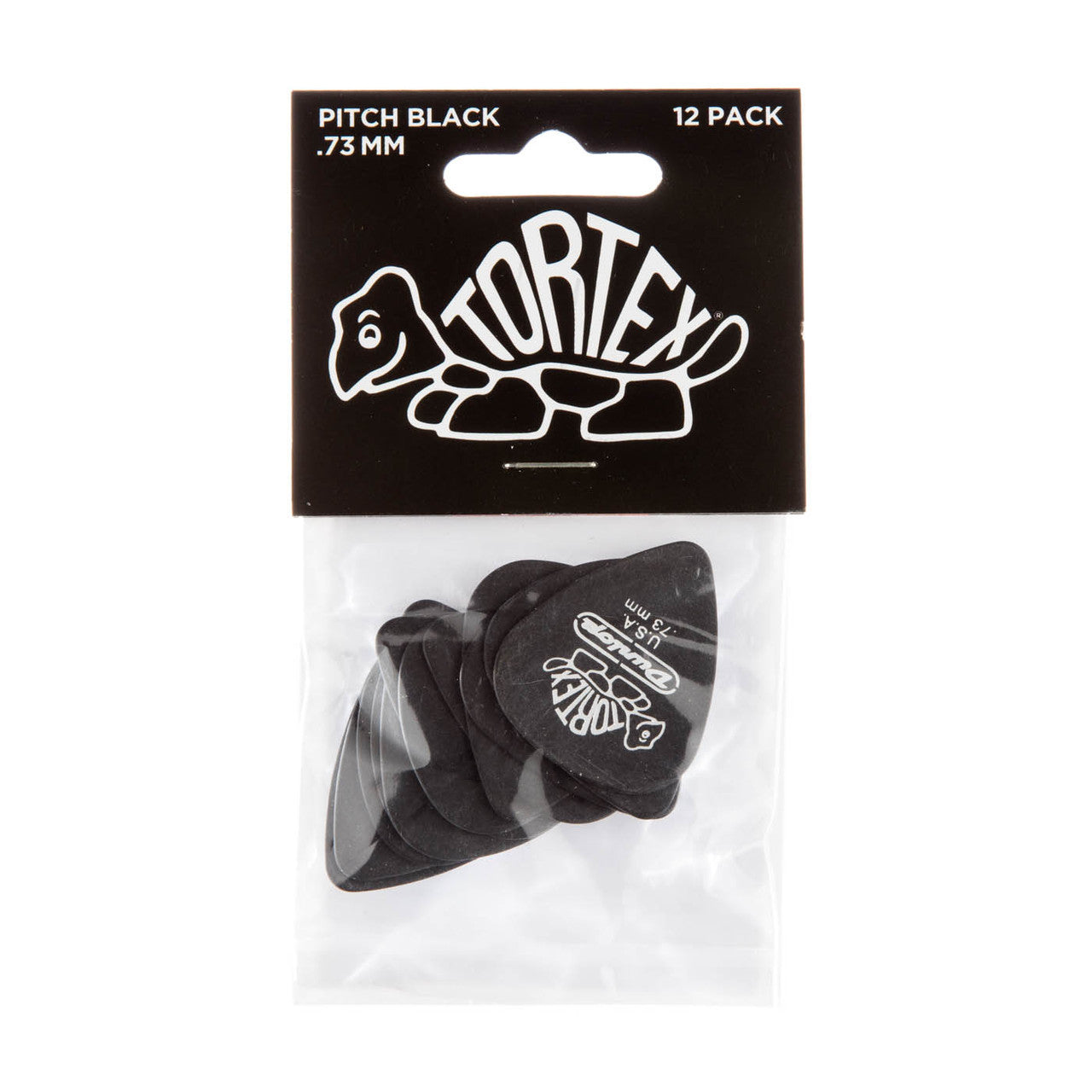 Dunlop Player's Pack | Tortex® Pitch Black Standard Pick .73mm | 12-Pack