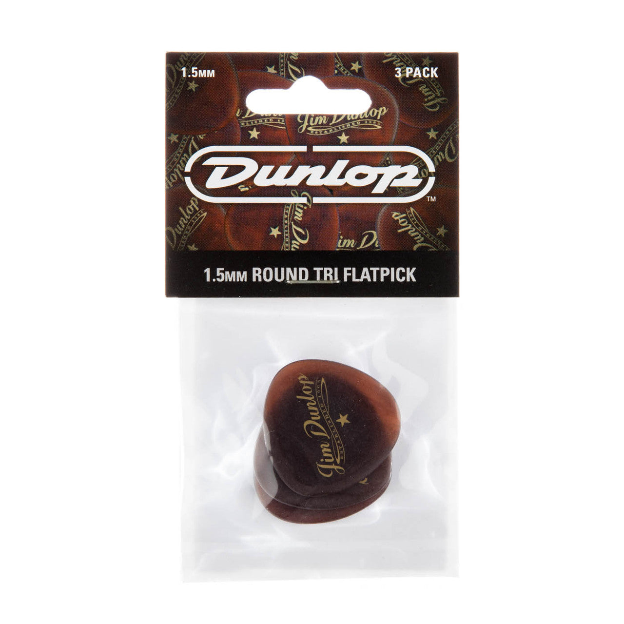 Dunlop Americana™ Round Triangle Flat Pick 1.5mm | 3-Pack