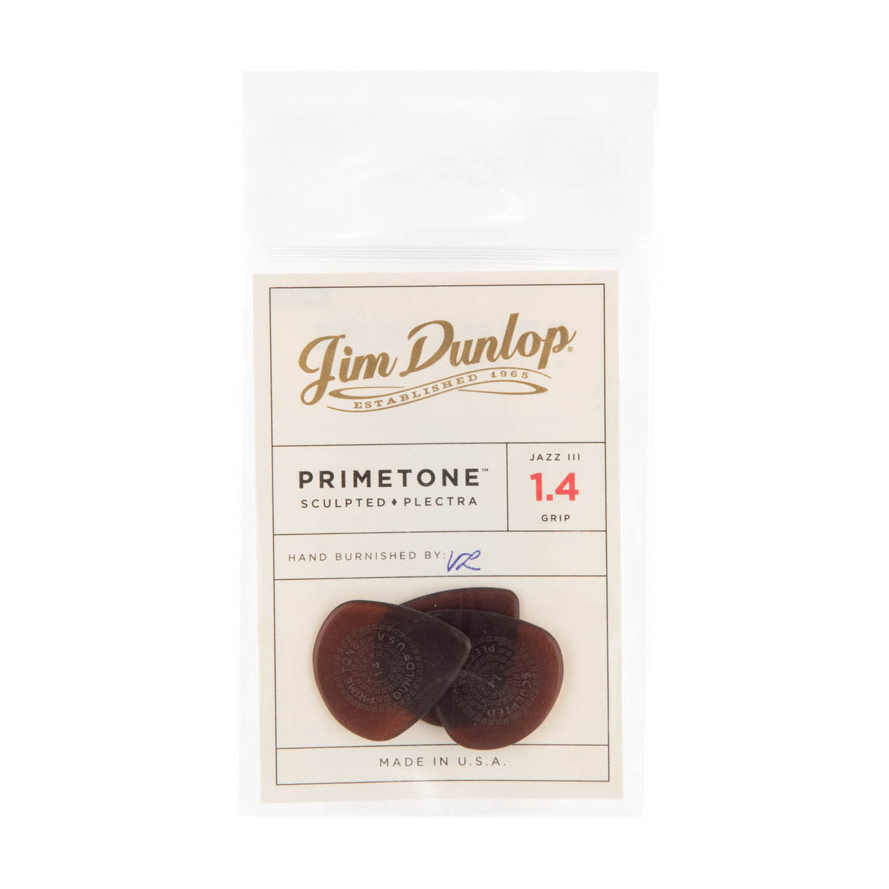 Dunlop Player's Pack | Primetone® Jazz III Grip Pick 1.4mm | 3-Pack