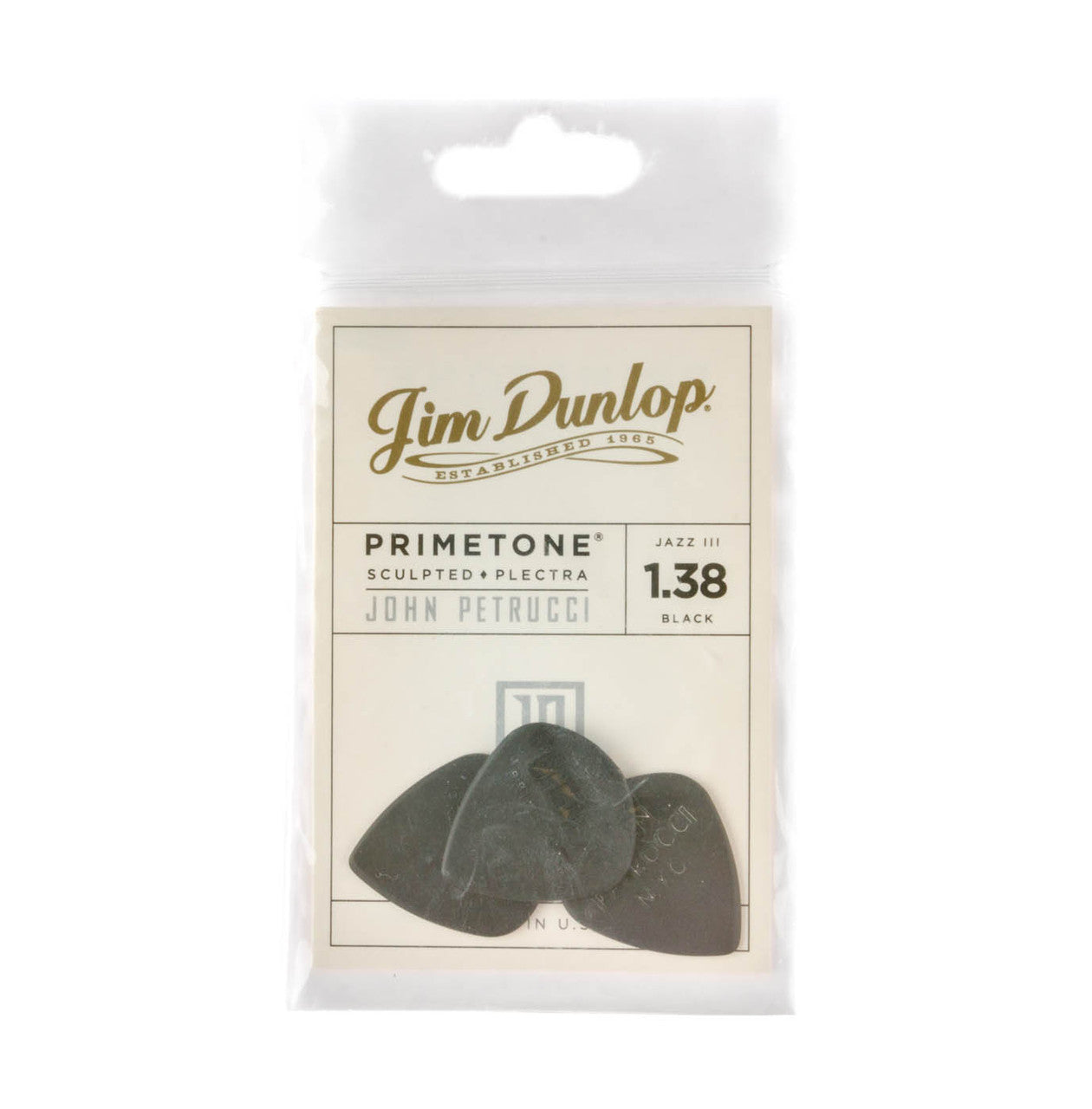 Dunlop Artist Series | John Petrucci Primetone® Pick Black 1.38mm | 3-Pack