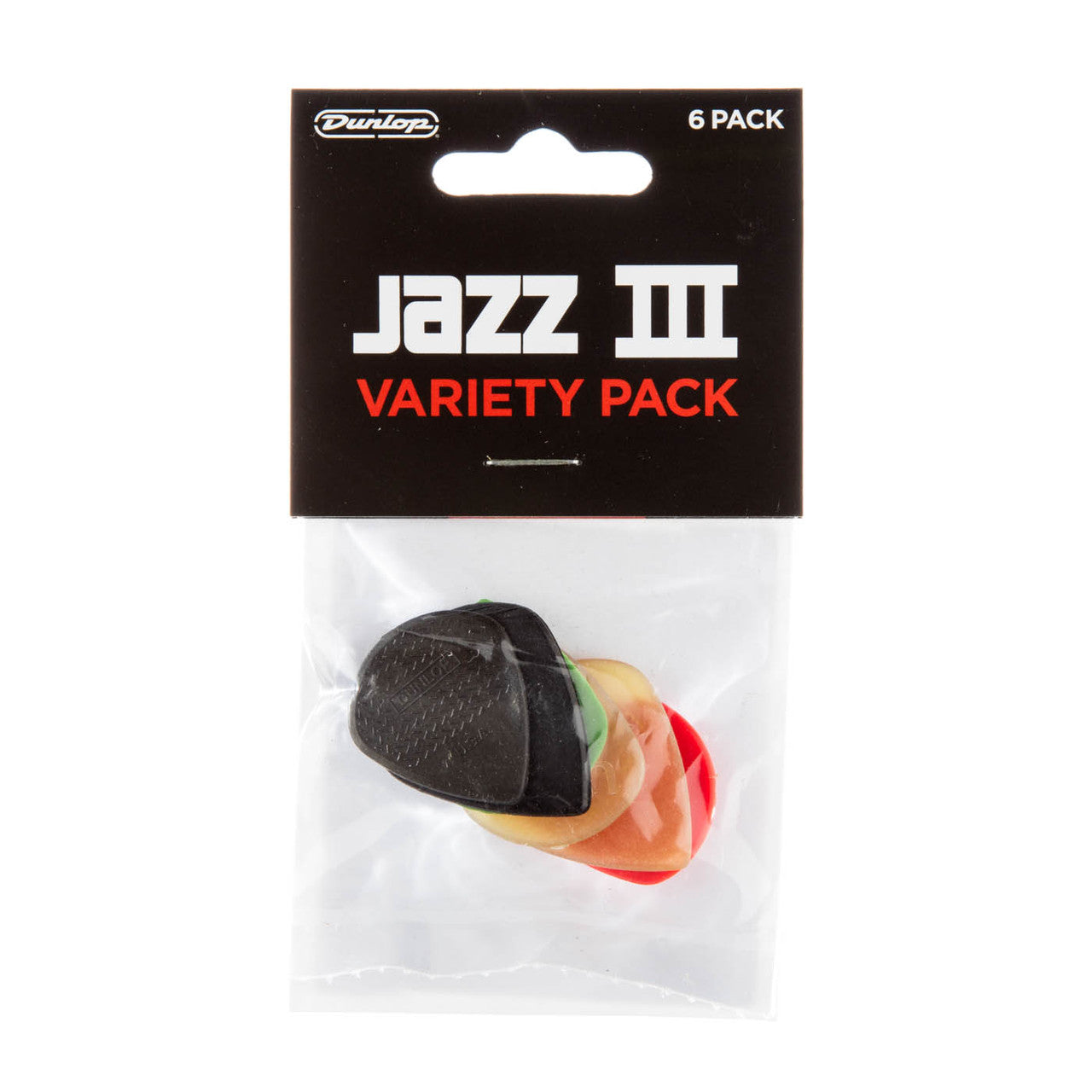 Dunlop Player's Pack | Jazz III Pick Variety Pack | 6-Pack