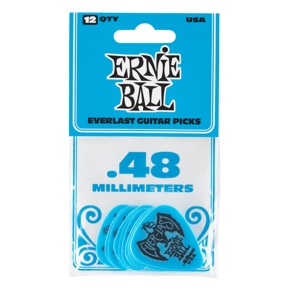 Ernie Ball P09181 .48mm Blue Everlast Picks 12-Pack