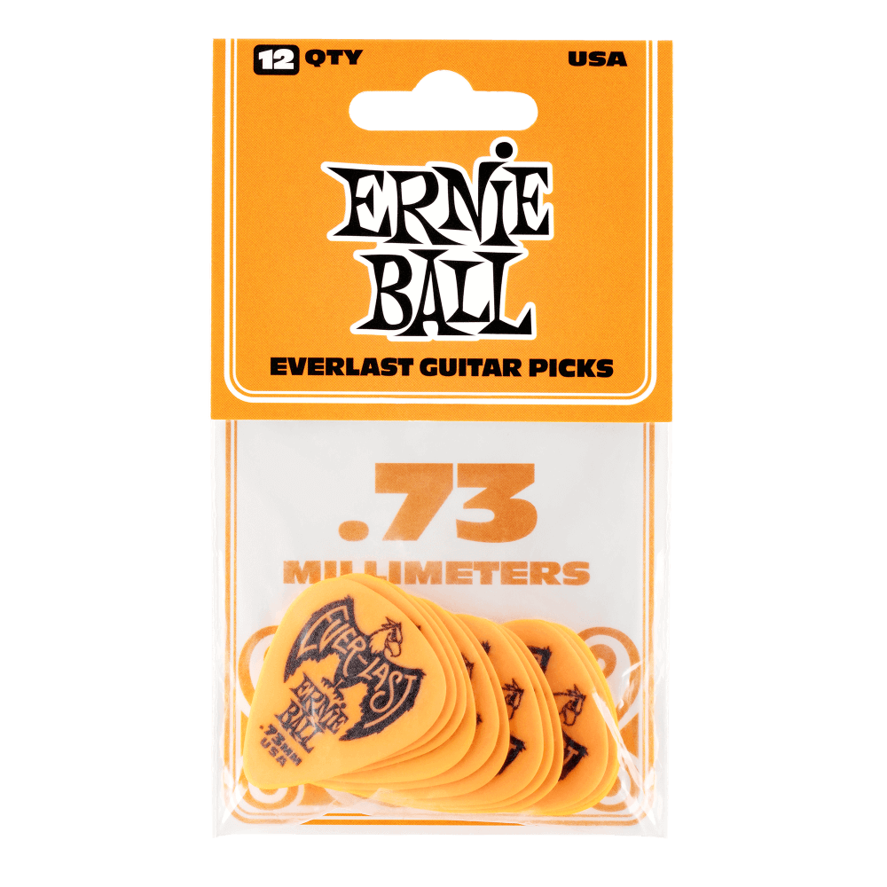 Ernie Ball P09190 .73mm Orange Everlast Picks 12-Pack