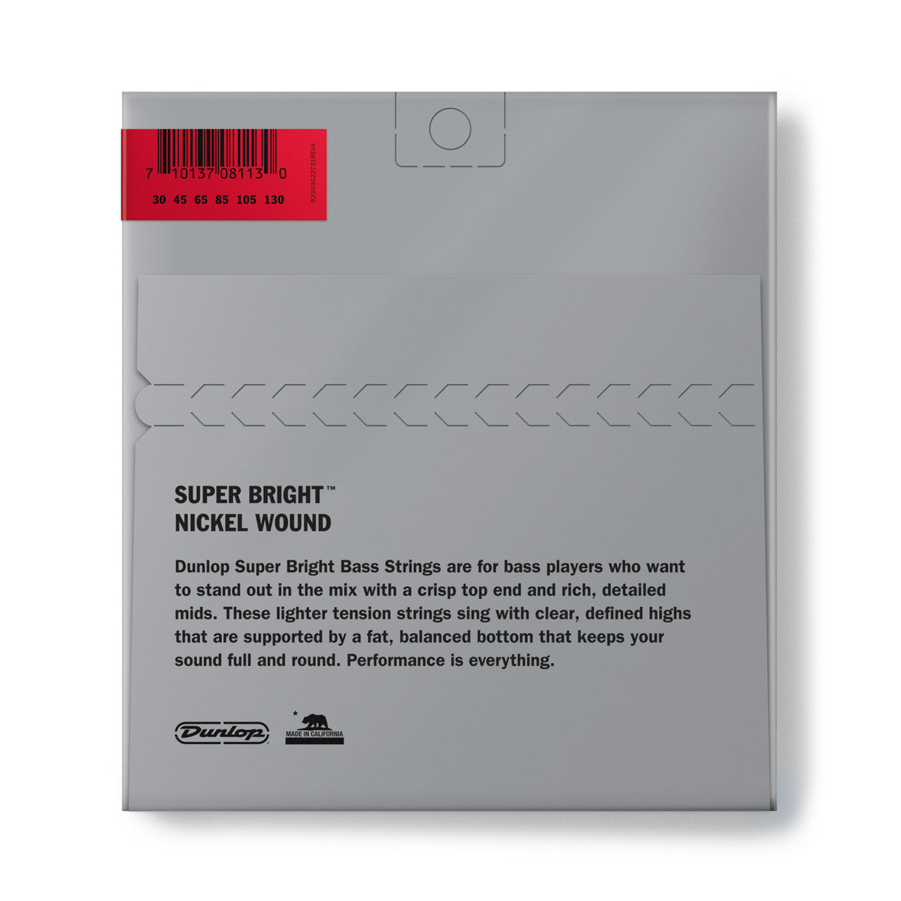 Dunlop DBSBN30130 Super Bright Nickel Wound Bass Strings 30-130 Gauge | 6-String