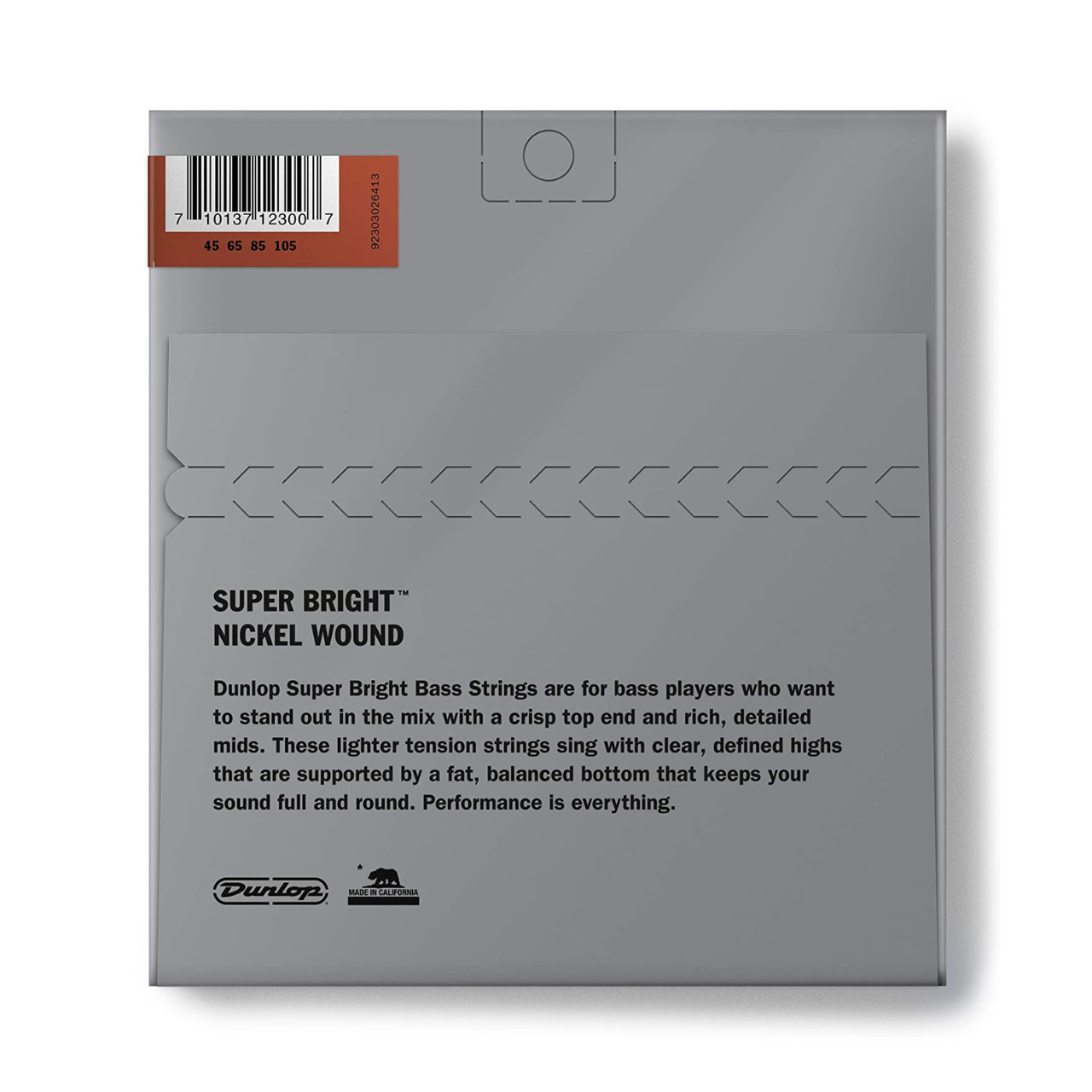 Dunlop DBSBN45105S Super Bright Nickel Wound Bass Strings 45-105 Gauge | Short Scale