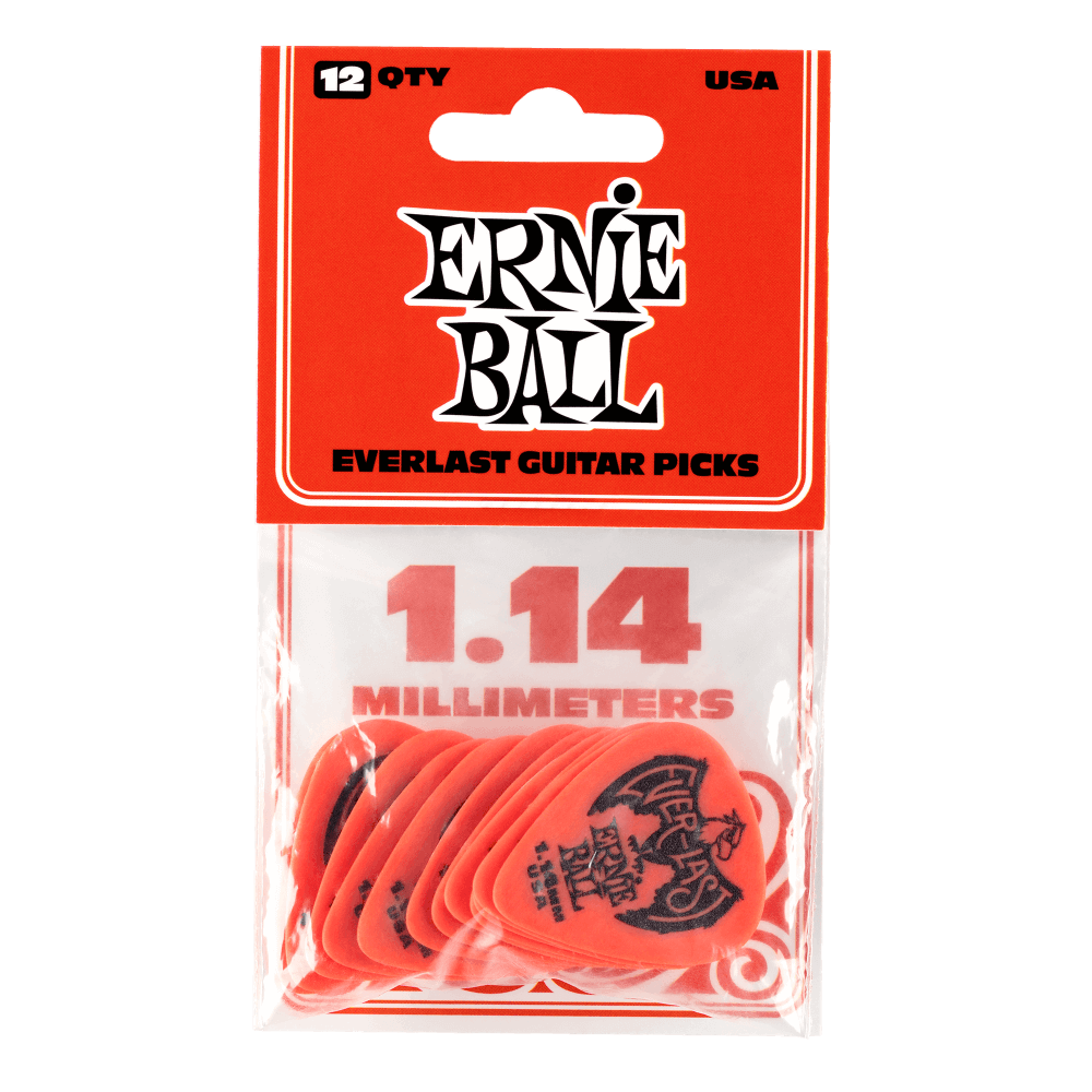 Ernie Ball P09194 1.14mm Red Everlast Picks 12-Pack
