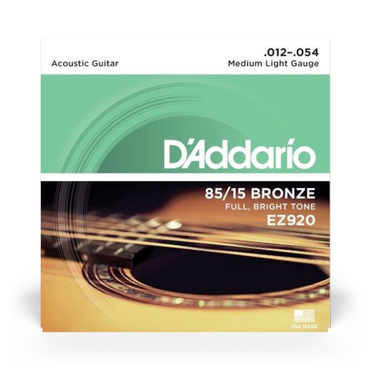 D'Addario EZ920 | 85/15 Bronze Acoustic Guitar Strings 12-54 Gauge | Medium Light