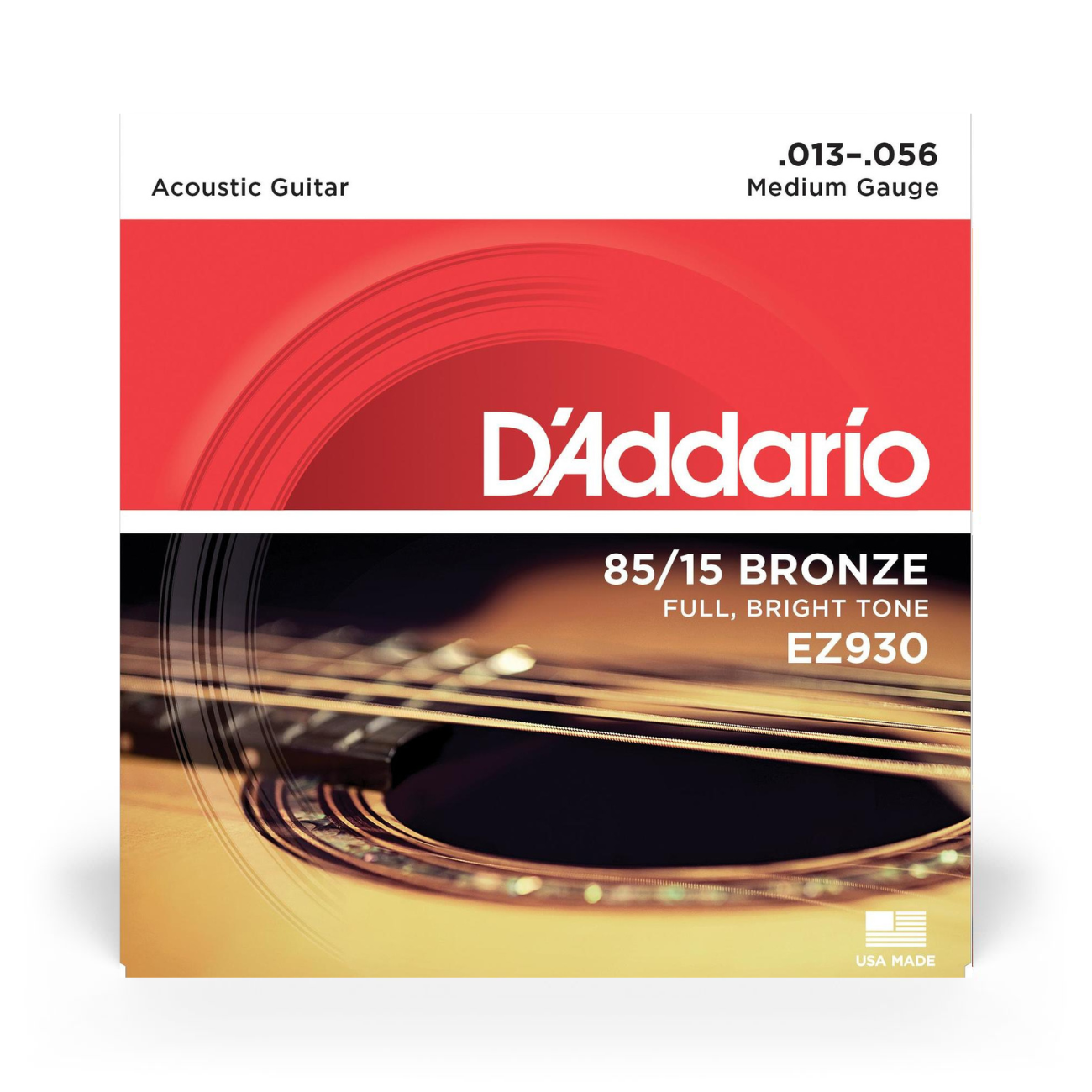 D'Addario EZ930 | 85/15 Bronze Acoustic Guitar Strings 13-56 Gauge | Medium