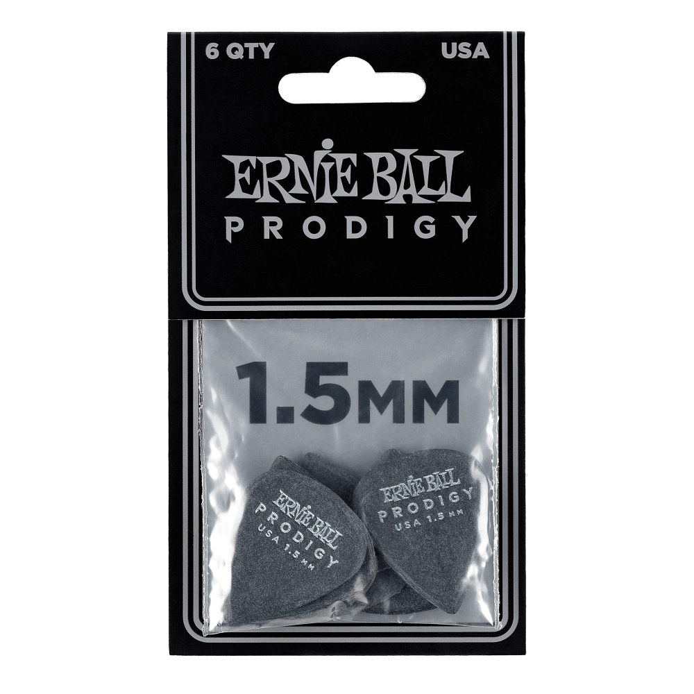Ernie Ball P09199 1.5mm Black Standard Prodigy Picks 6-Pack