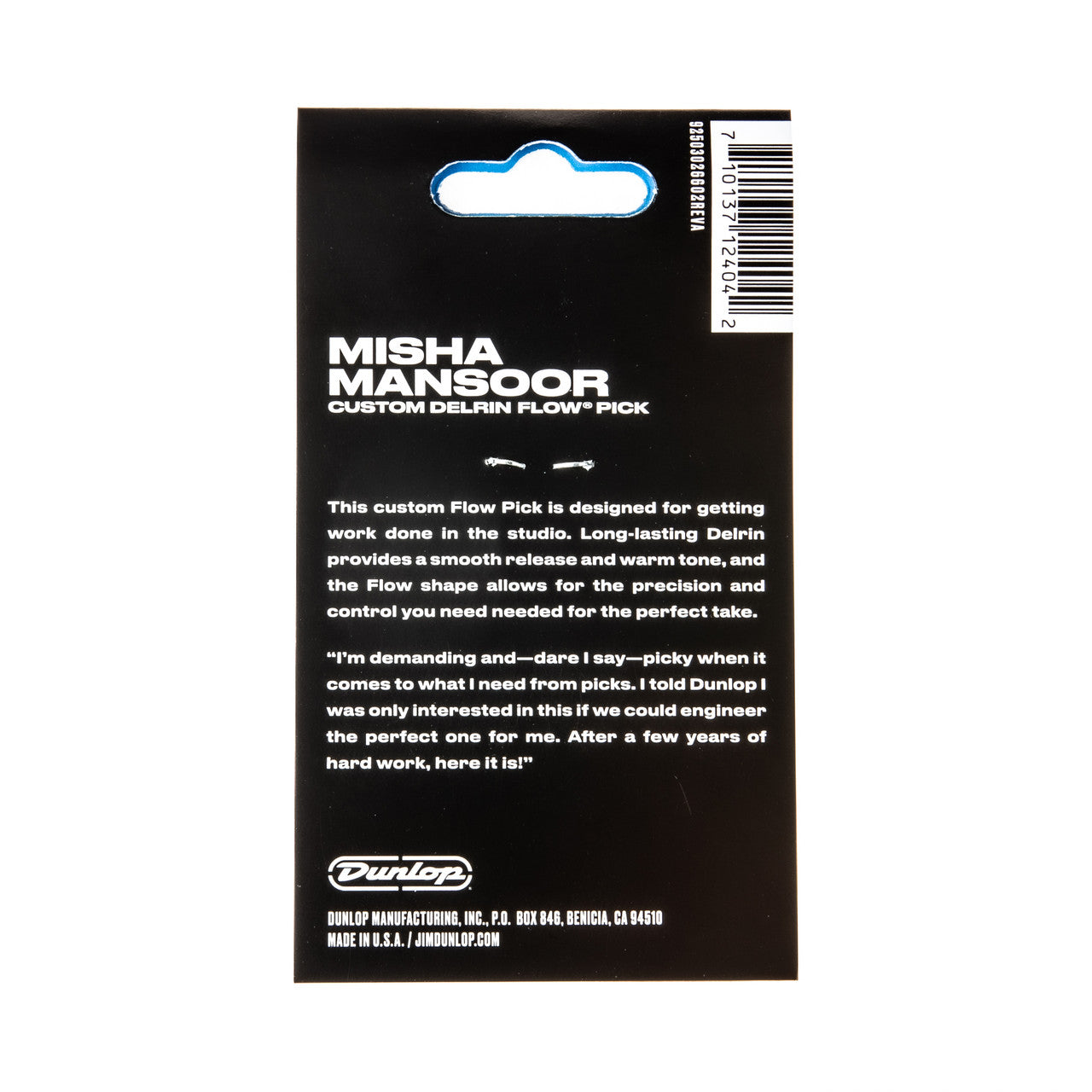 Dunlop Artist Series | Misha Mansoor Custom Delrin Flow® Pick Live .73mm | 6-Pack