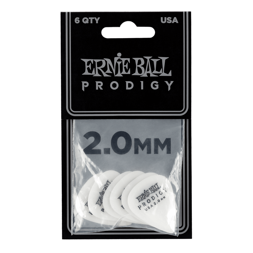 Ernie Ball P09202 2.0mm White Standard Prodigy Picks 6-Pack