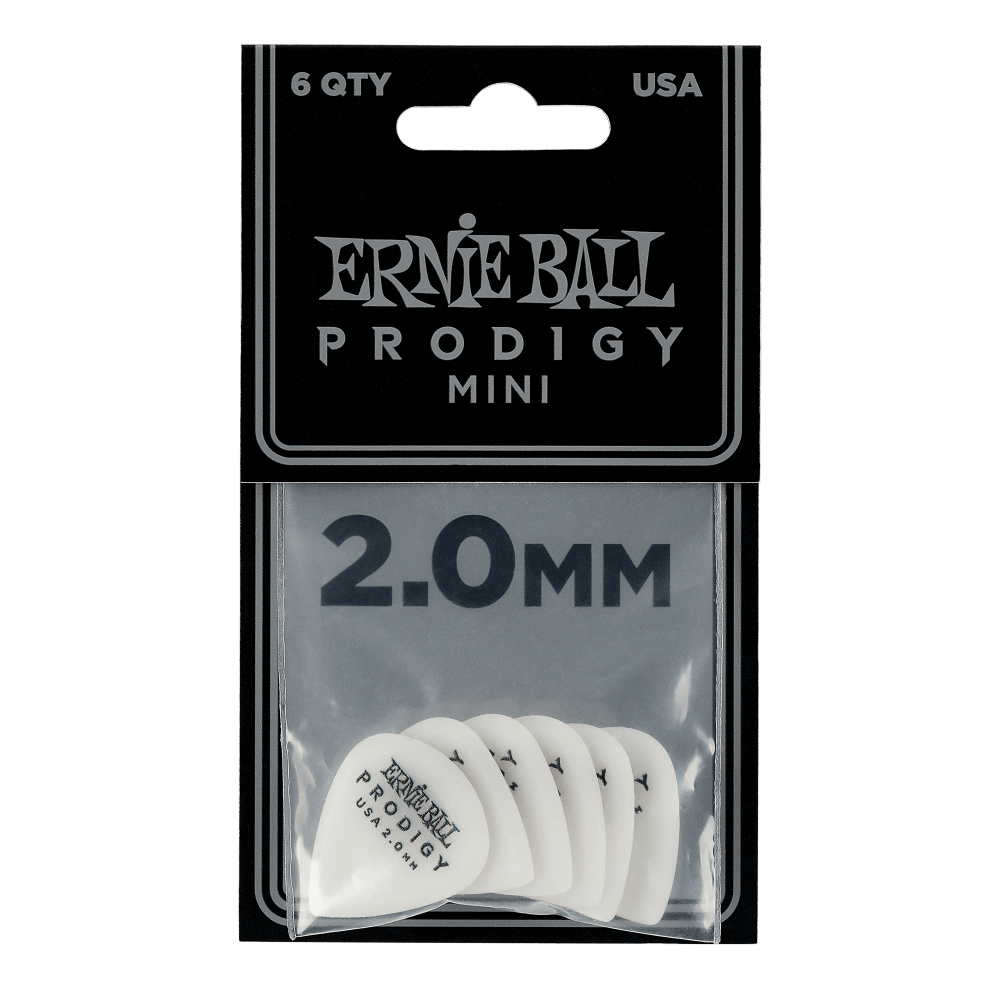 Ernie Ball P09203 2.0mm White Mini Prodigy Picks 6-Pack