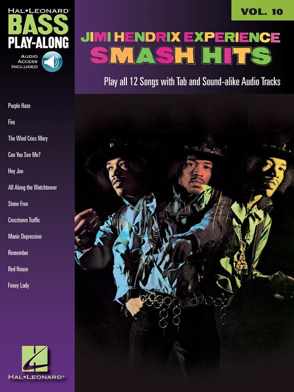 Jimi Hendrix Smash Hits Bass Play Along Bk/Cd V1