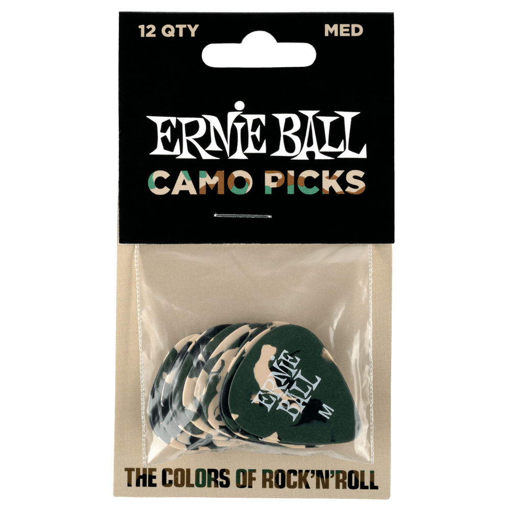 Ernie Ball P09222 Camoflage Cellulose Medium Bag of 12