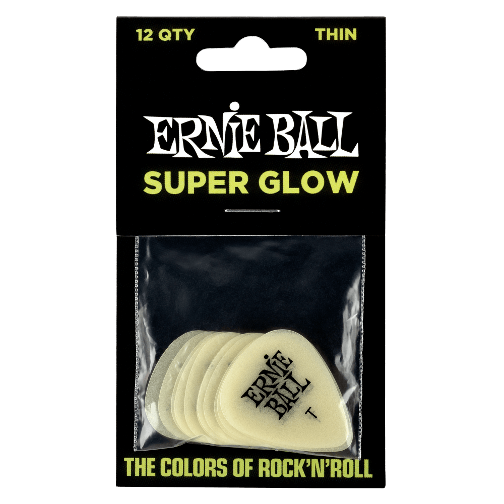 Ernie Ball P09224 Super Glow Cellulose Thin Bag of 12