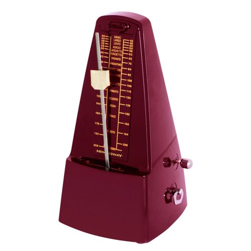 Hemingway Pyramid Style Mechanical Metronome with Bell | Red
