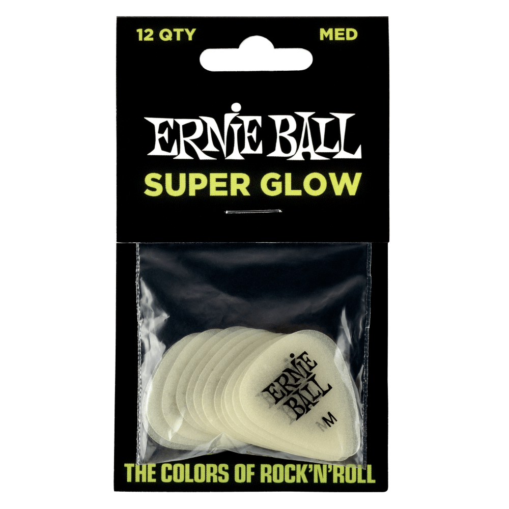 Ernie Ball P09225 Super Glow Cellulose Medium Bag of 12