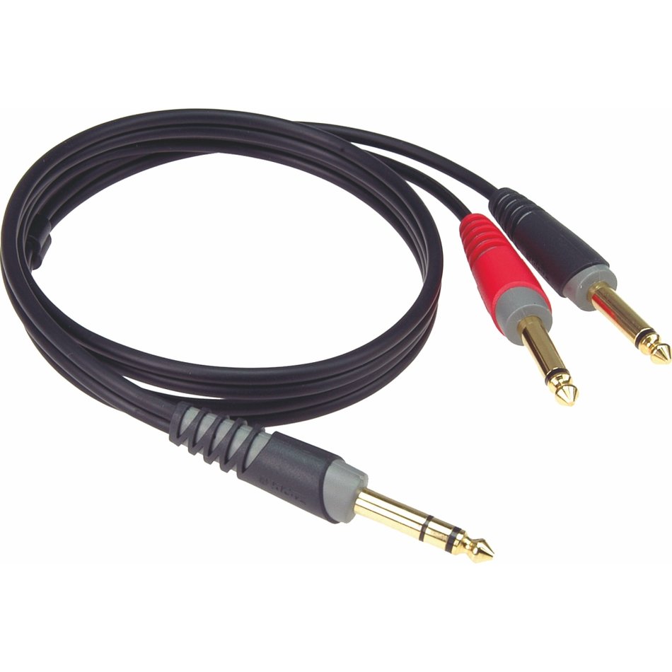 INSERT CABLE 2M RTS JACK TO 2 X XLRS 1 FEM & 1 M