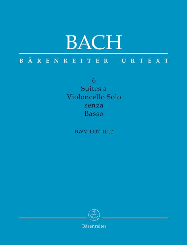 6 SUITES FOR CELLO SOLO WITHOUT BASSO BWV 1007-1