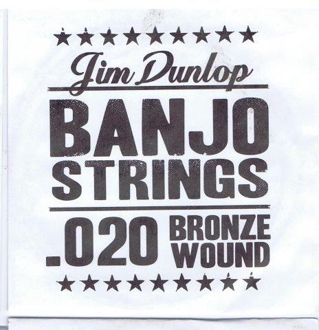 Dunlop DBLP20 Single Phosphor Bronze Loop End Banjo String .020