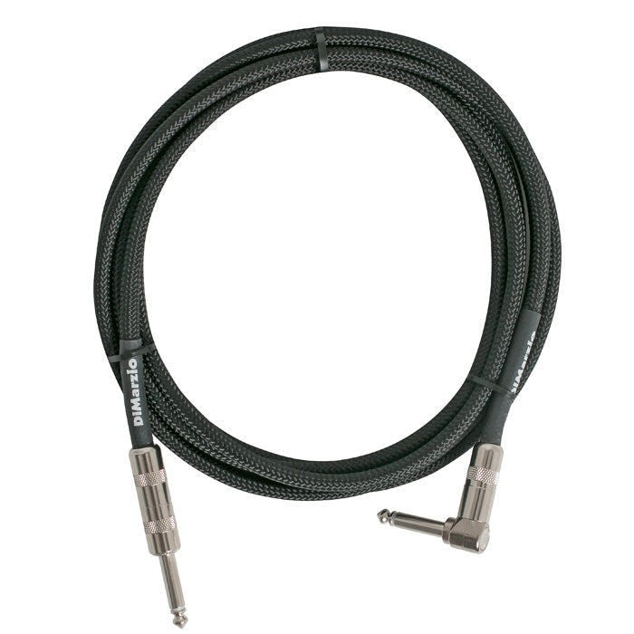 Dimarzio 10Ft Pro Guitar Cable - Straight To Right Angle Black