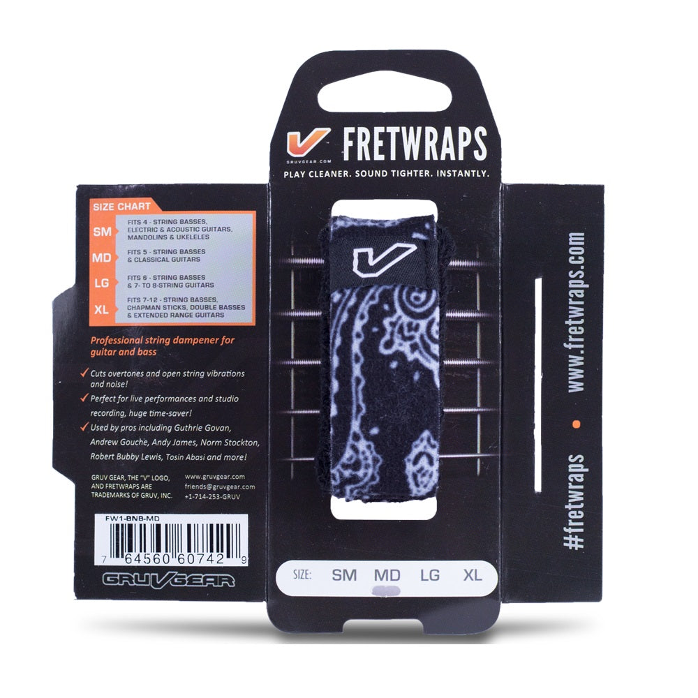 Gruv Gear FretWraps String Muters Black Bandana | Small 1-Pack