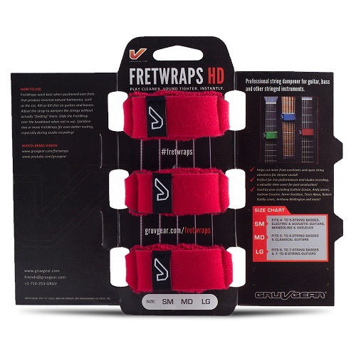 Gruv Gear FretWraps String Muters Red | Medium 3-Pack