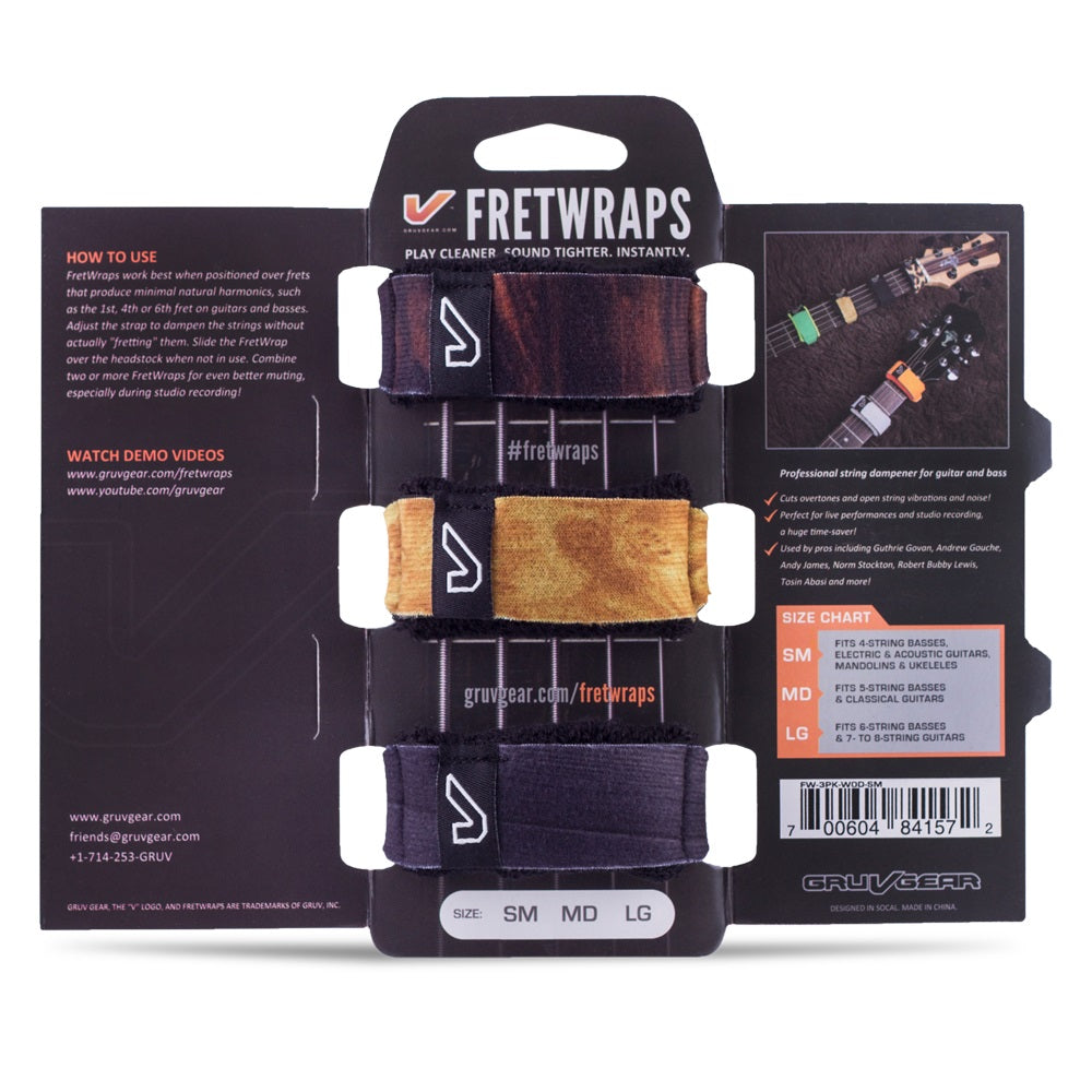 Gruv Gear FretWraps String Muters Wood | Small 3-Pack