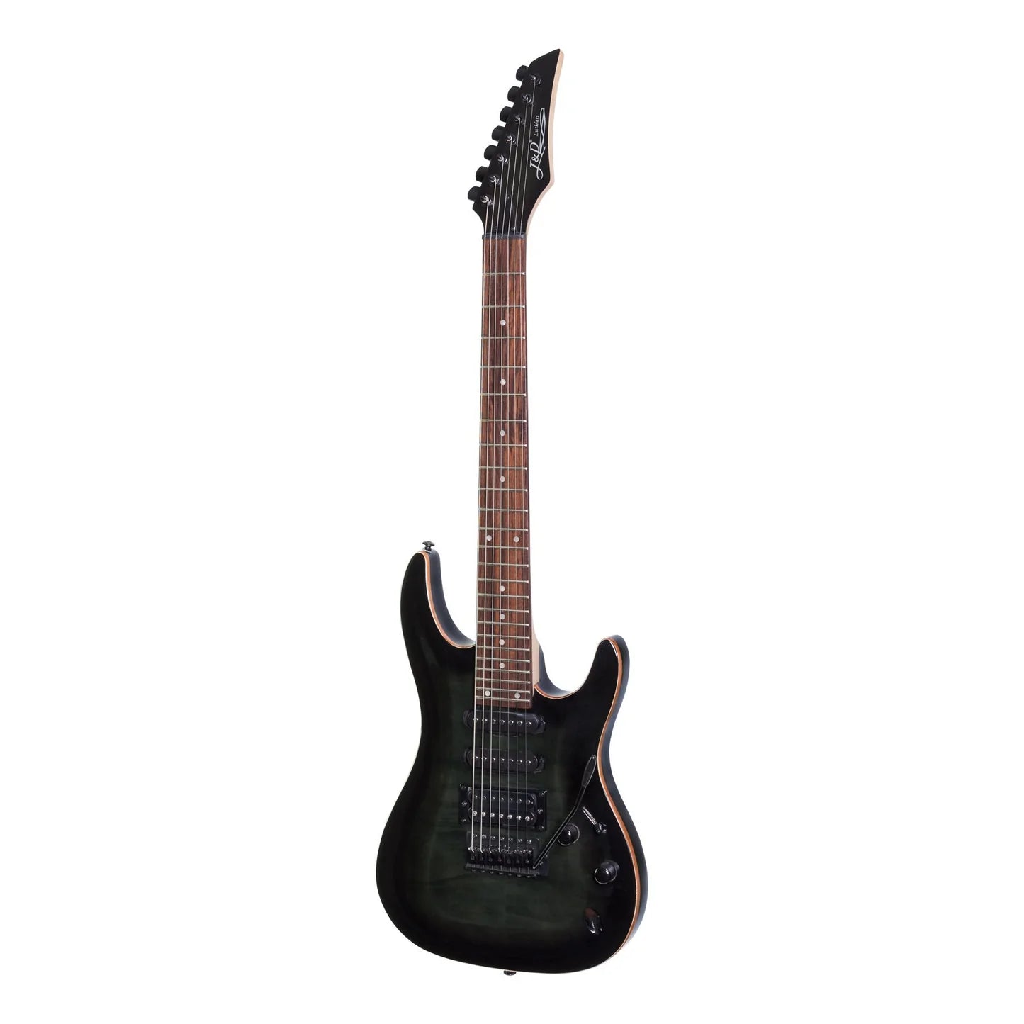 J&D Luthiers IE9 7-String Contemporary Electric Guitar | Transparent Black