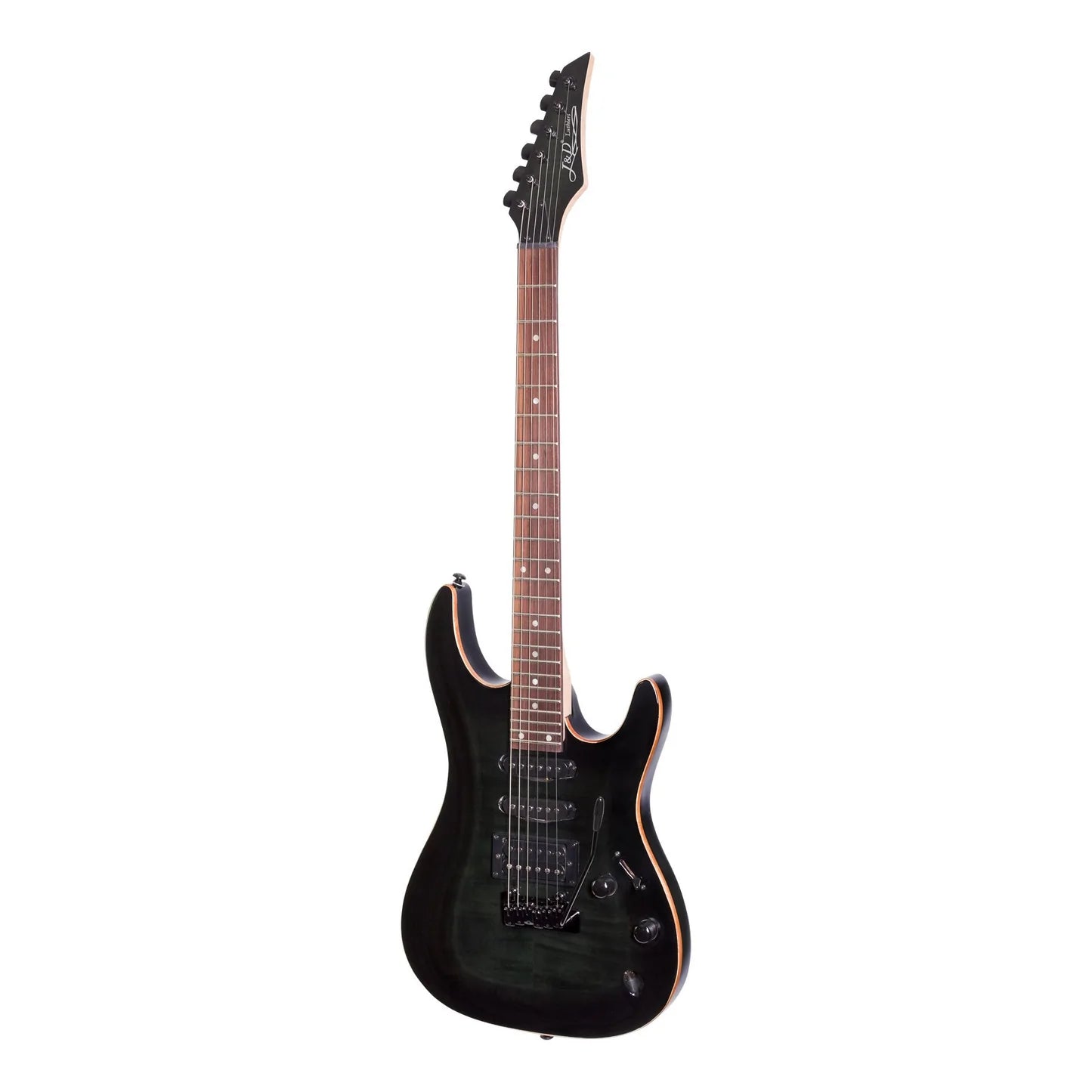 J&D Luthiers IE9 Contemporary Electric Guitar | Transparent Black