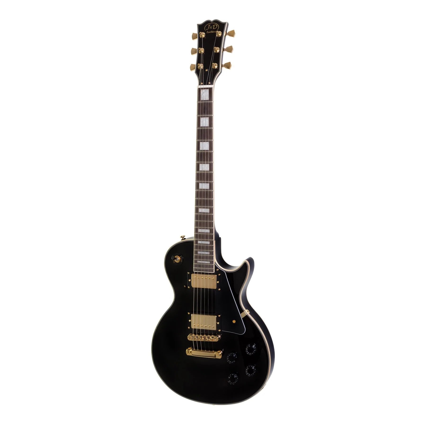 J&D Luthiers LP-Custom Style Electric Guitar | Black