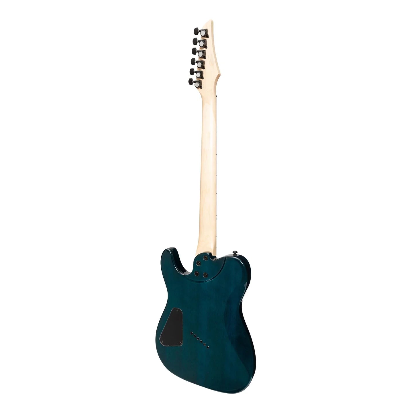 J&D Luthiers TF60 Contemporary 'TL' Style Multi-Scale Electric Guitar | Transparent Blue