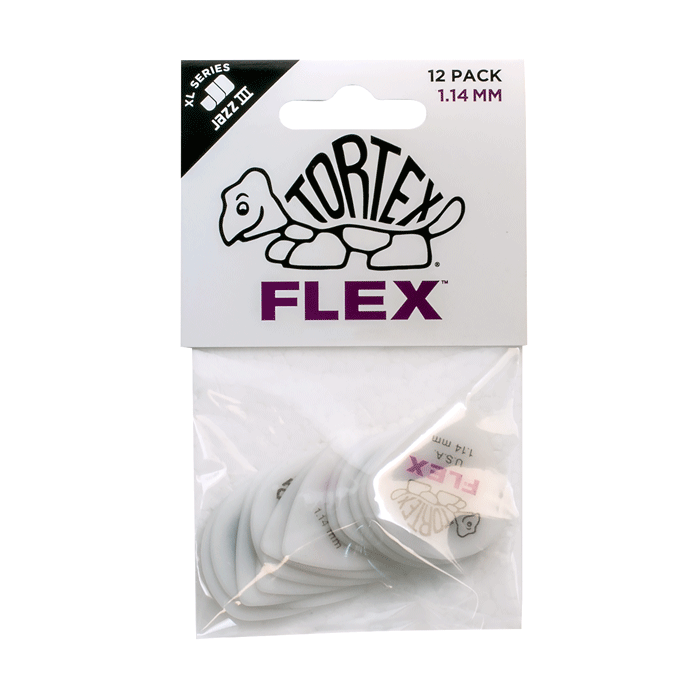 Dunlop Player's Pack | Tortex® Flex™ Jazz III XL Pick 1.14mm | 12-Pack