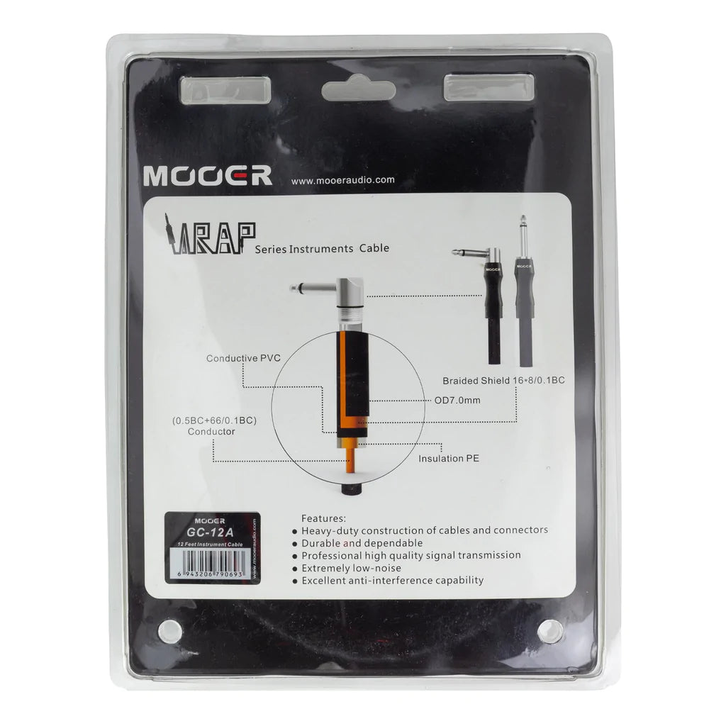 Mooer Guitar Cable Angled Jack to Angled Jack | 12ft