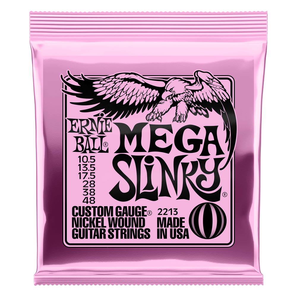 Ernie Ball P02213 Mega Slinky Nickel Wound Electric Guitar Strings 10.5-48 Gauge