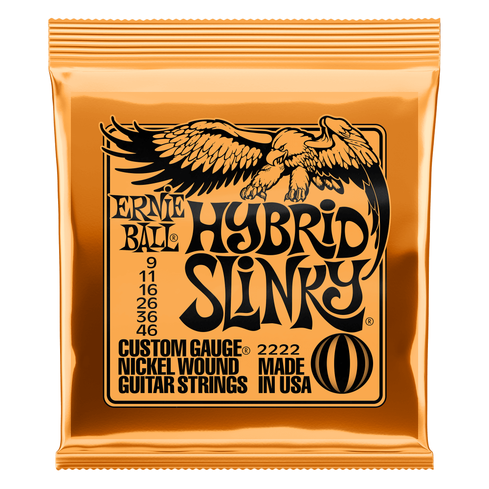 Ernie Ball P02222 Hybrid Slinky Nickel Wound Electric Guitar Strings 9-46 Gauge