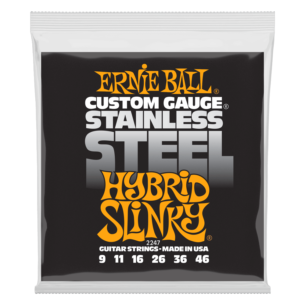 Ernie Ball P02247 Hybrid Slinky Stainless Steel Wound Electric Guitar Strings 9-46 Gauge