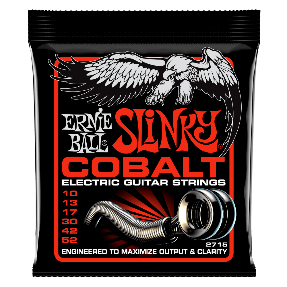 Ernie Ball P02715 Skinny Top Heavy Bottom Slinky Cobalt Electric Guitar Strings 10-52 Gauge