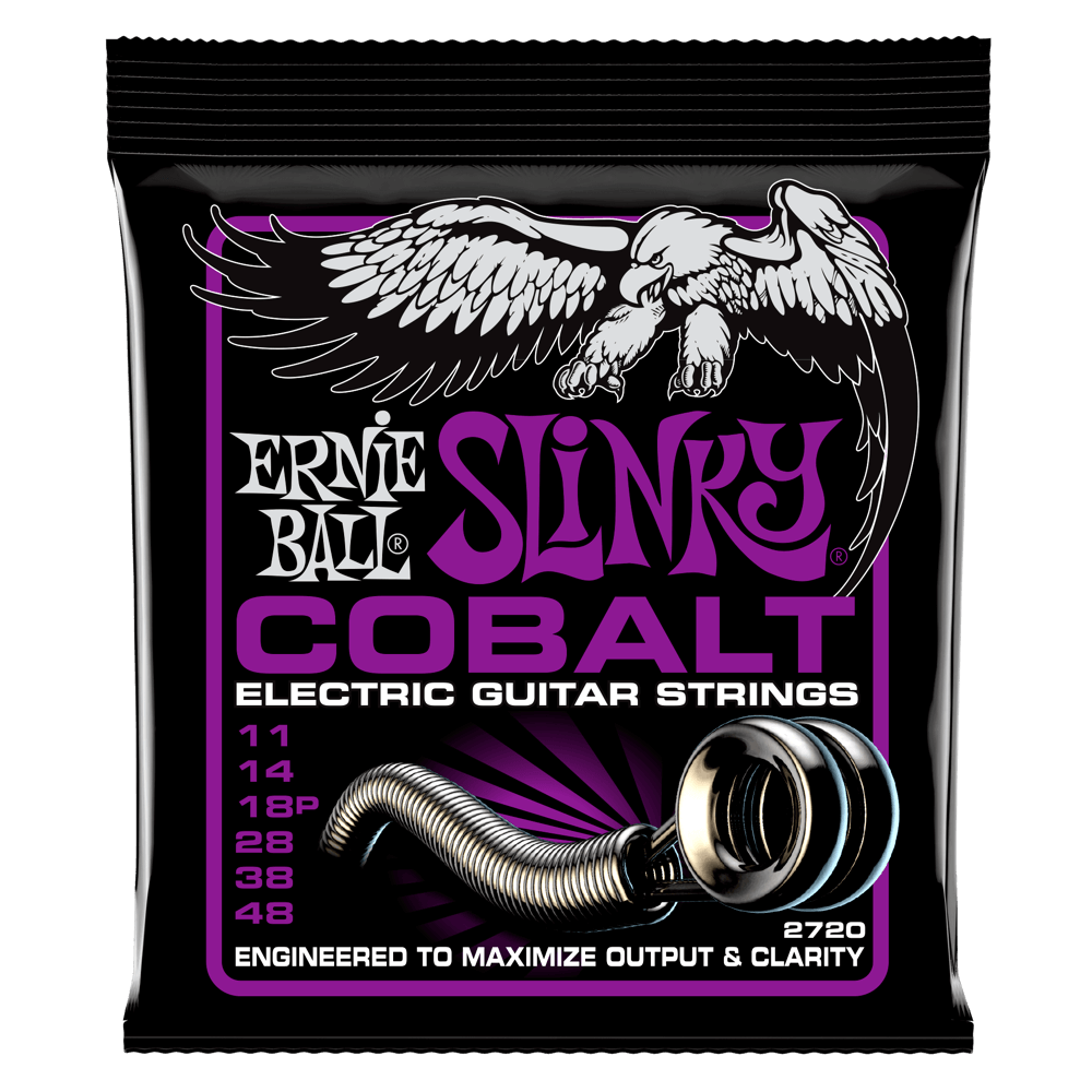 Ernie Ball P02720 Power Slinky Cobalt Electric Guitar Strings 11-48 Gauge