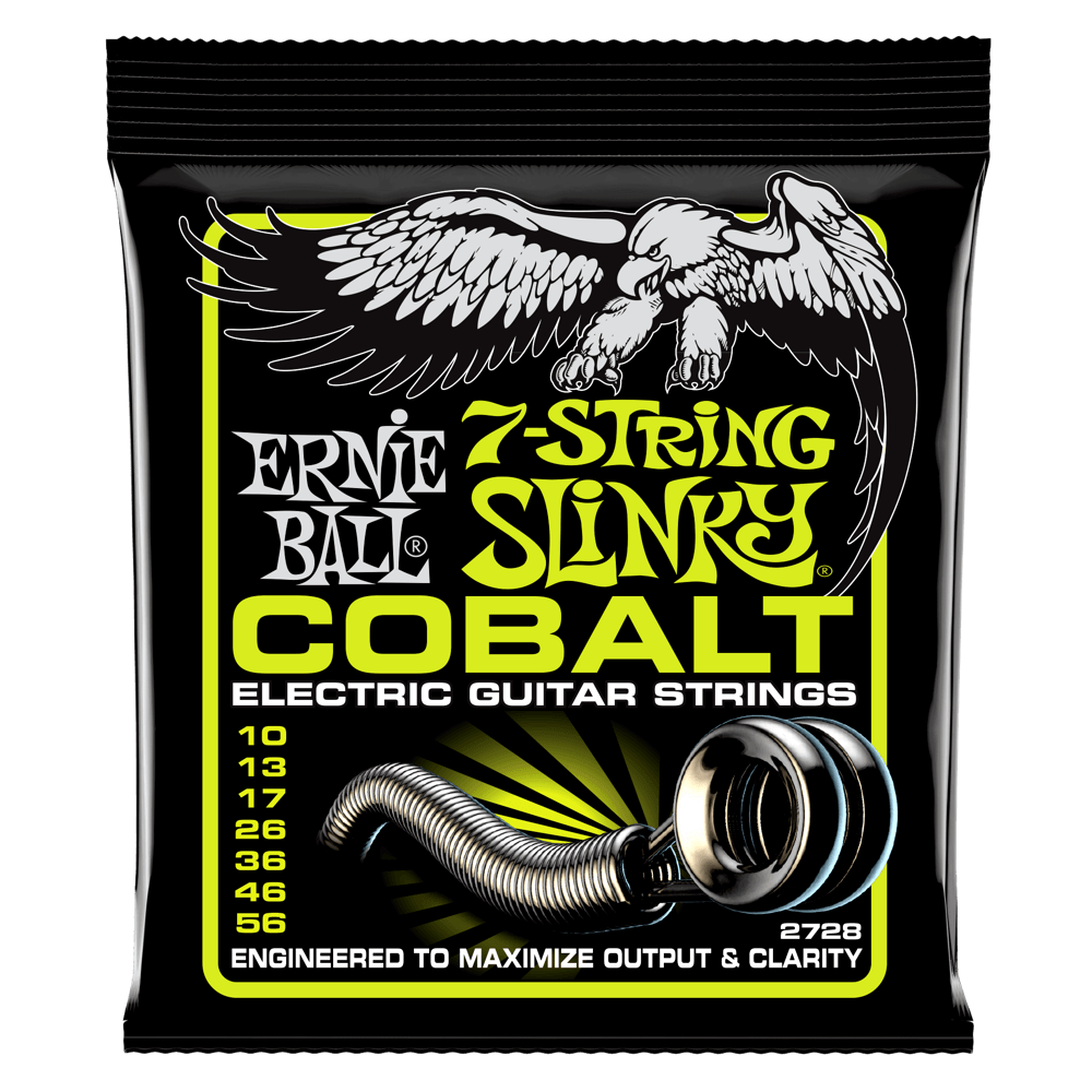 Ernie Ball P02728 Regular Slinky Cobalt 7-String Electric Guitar Strings 10-56 Gauge