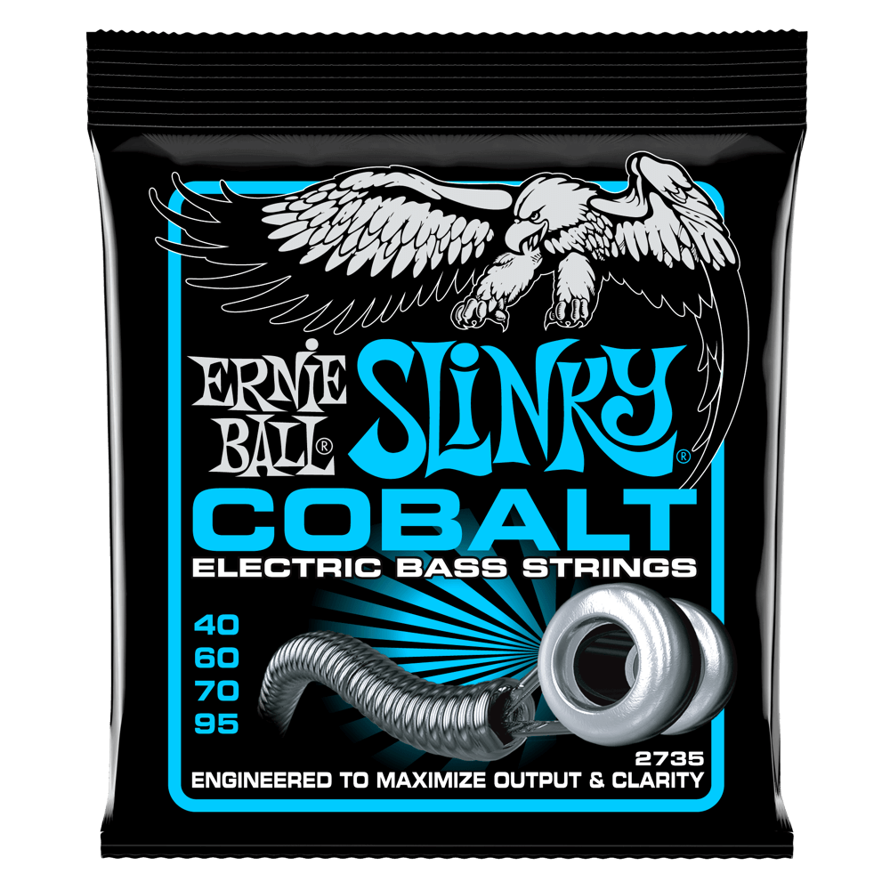 Ernie Ball P02735 Extra Slinky Cobalt Electric Bass Strings 40-95 Gauge