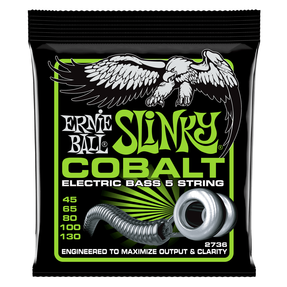 Ernie Ball P02736 Bass 5 Slinky Cobalt Electric Bass Strings 45-130 Gauge