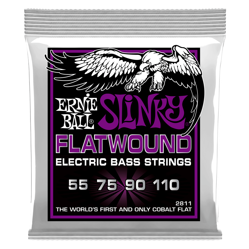 Ernie Ball P02811 Power Slinky Flatwound Electric Bass Strings 55-110 Gauge