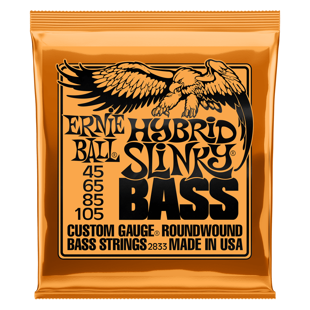 Ernie Ball P02833 Hybrid Slinky Nickel Wound Electric Bass Strings 45-105 Gauge